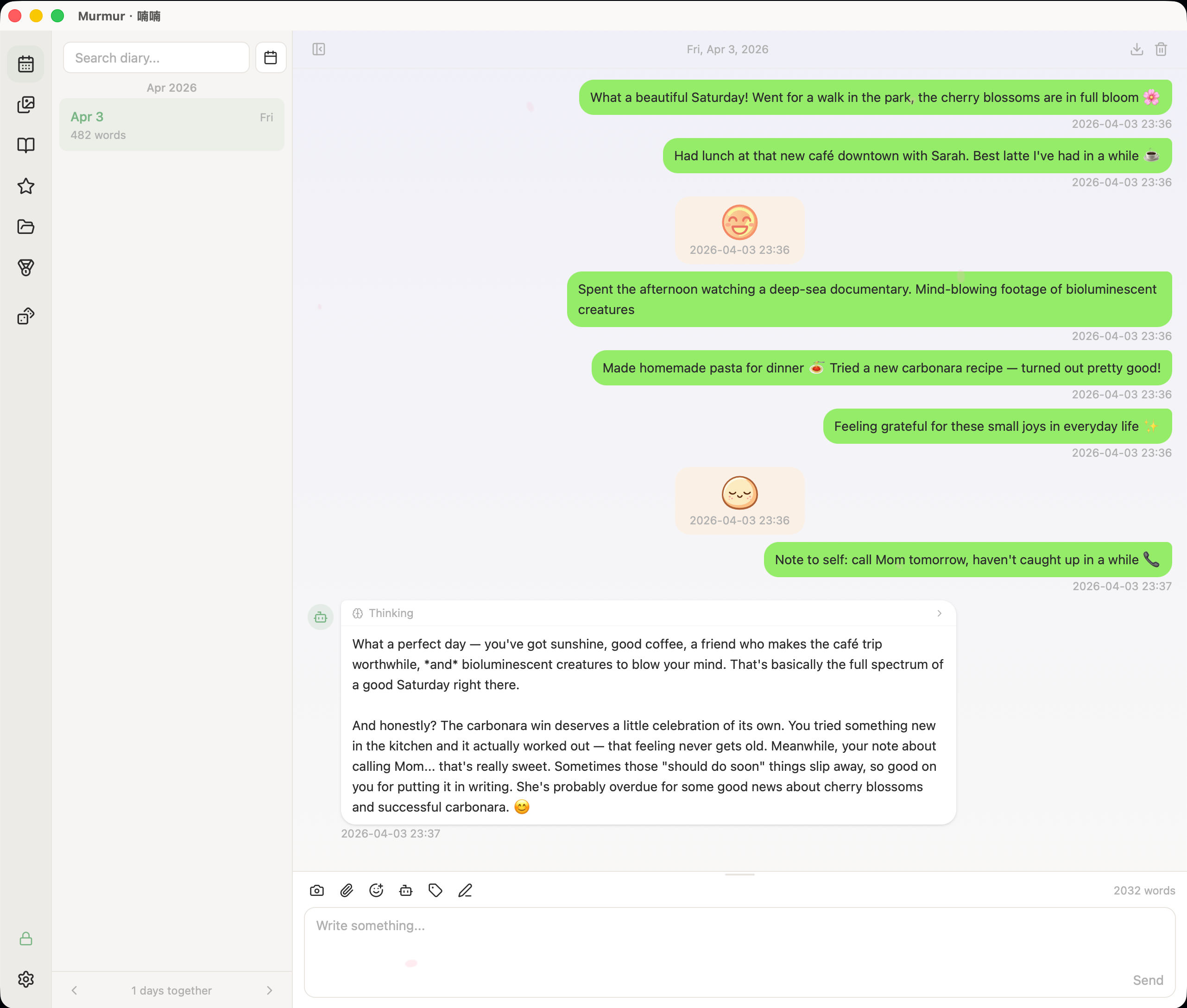 Murmur chat interface